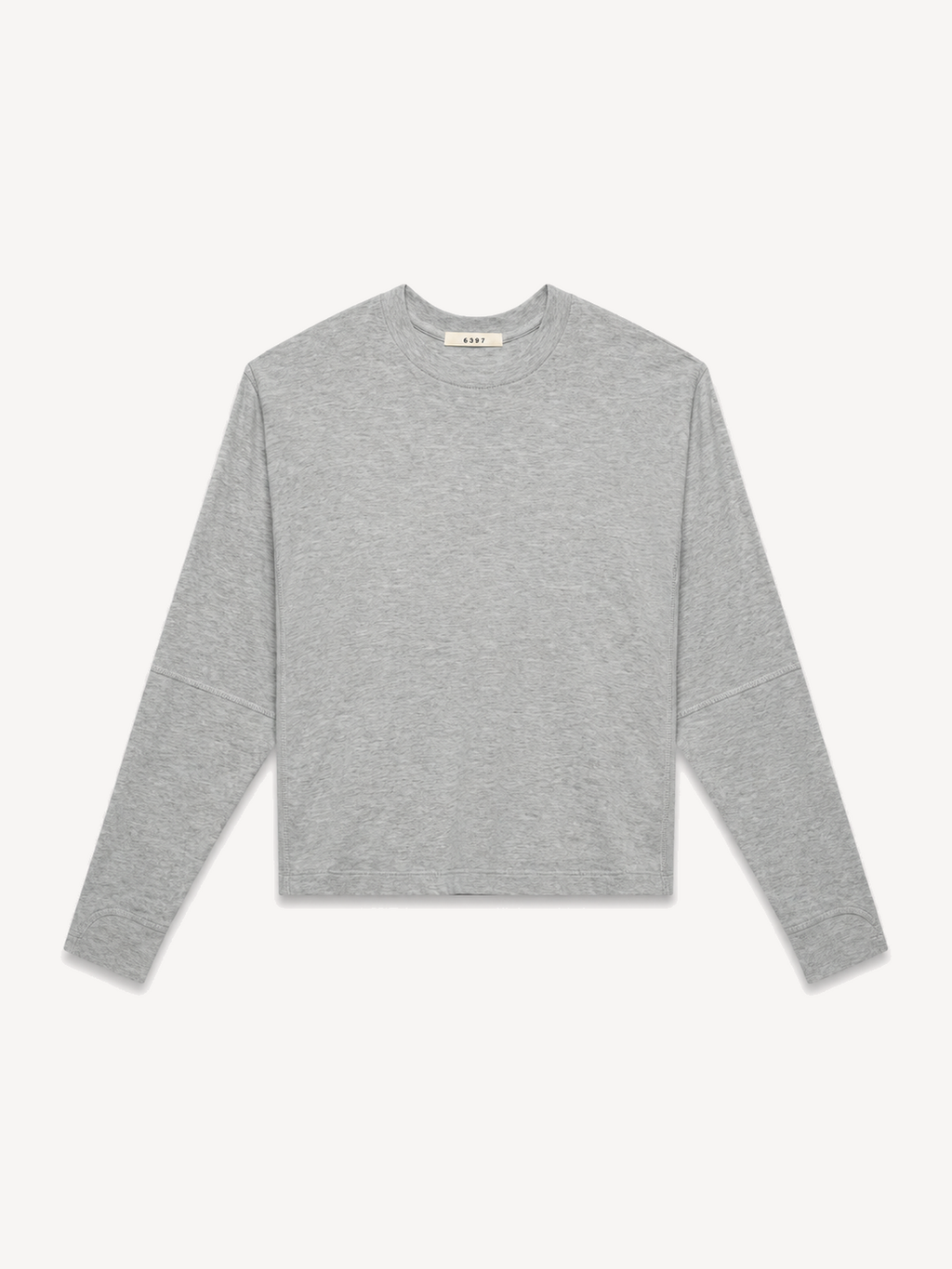 6397 Coverstich T in Heather Grey, front flat lay