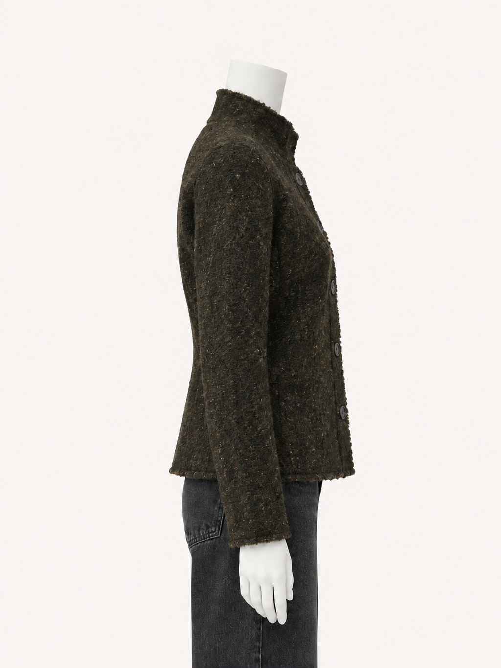 6397 Rawedge Jacket in Ebony on a white mannequin, side view