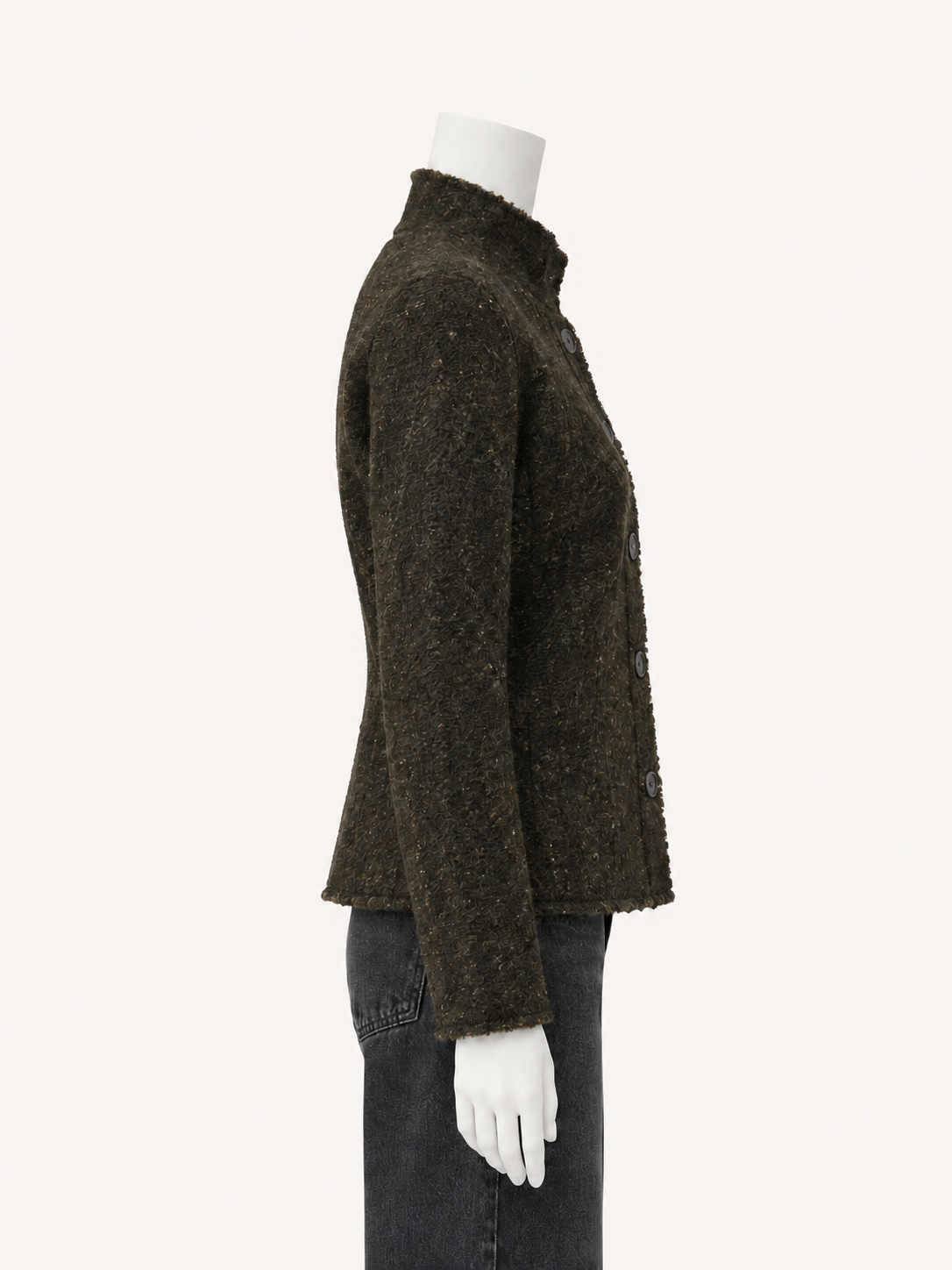 6397 Rawedge Jacket in Ebony on a white mannequin, side view