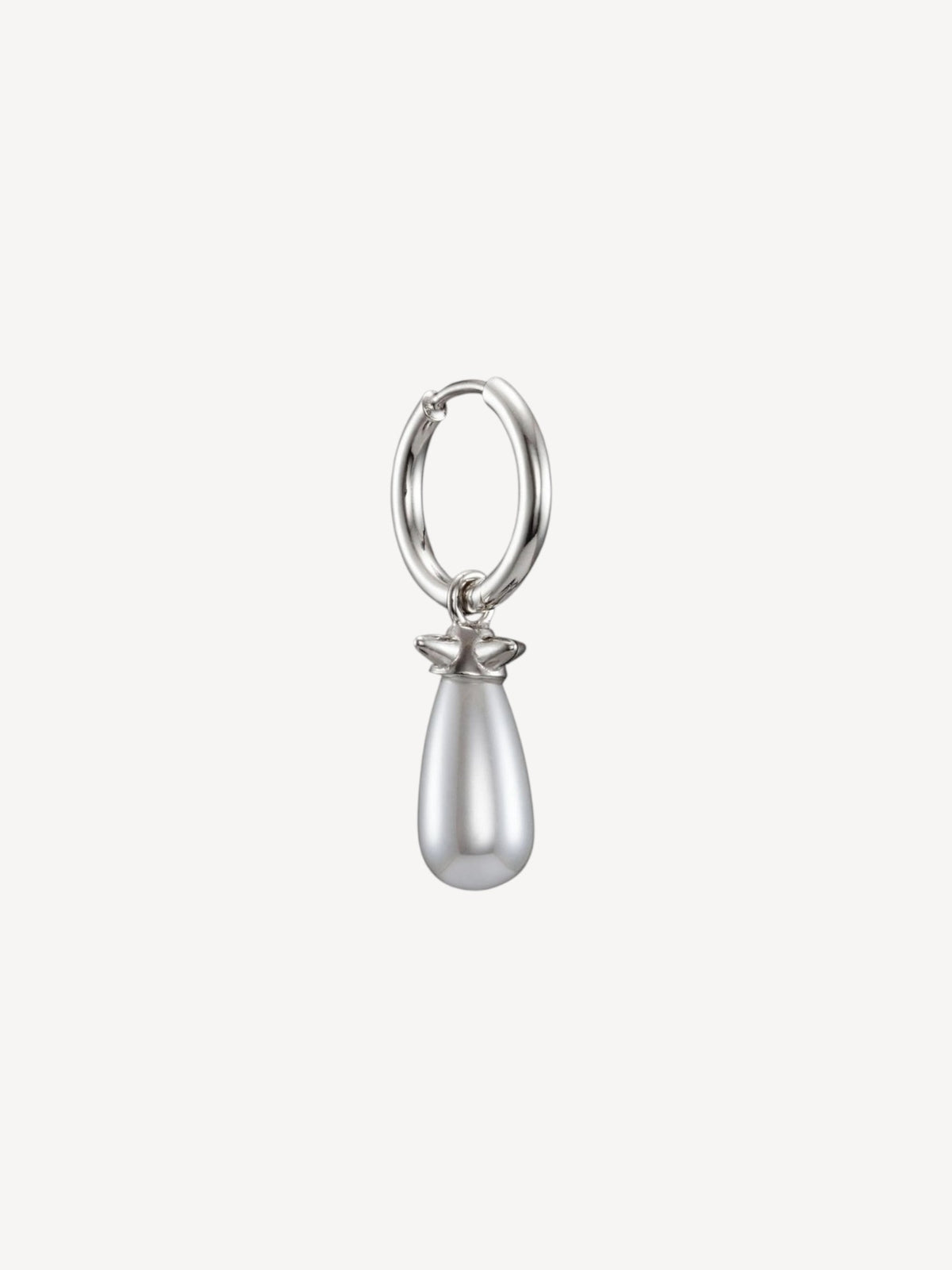 Pearl Tear Earring | Silver Glass Pearl