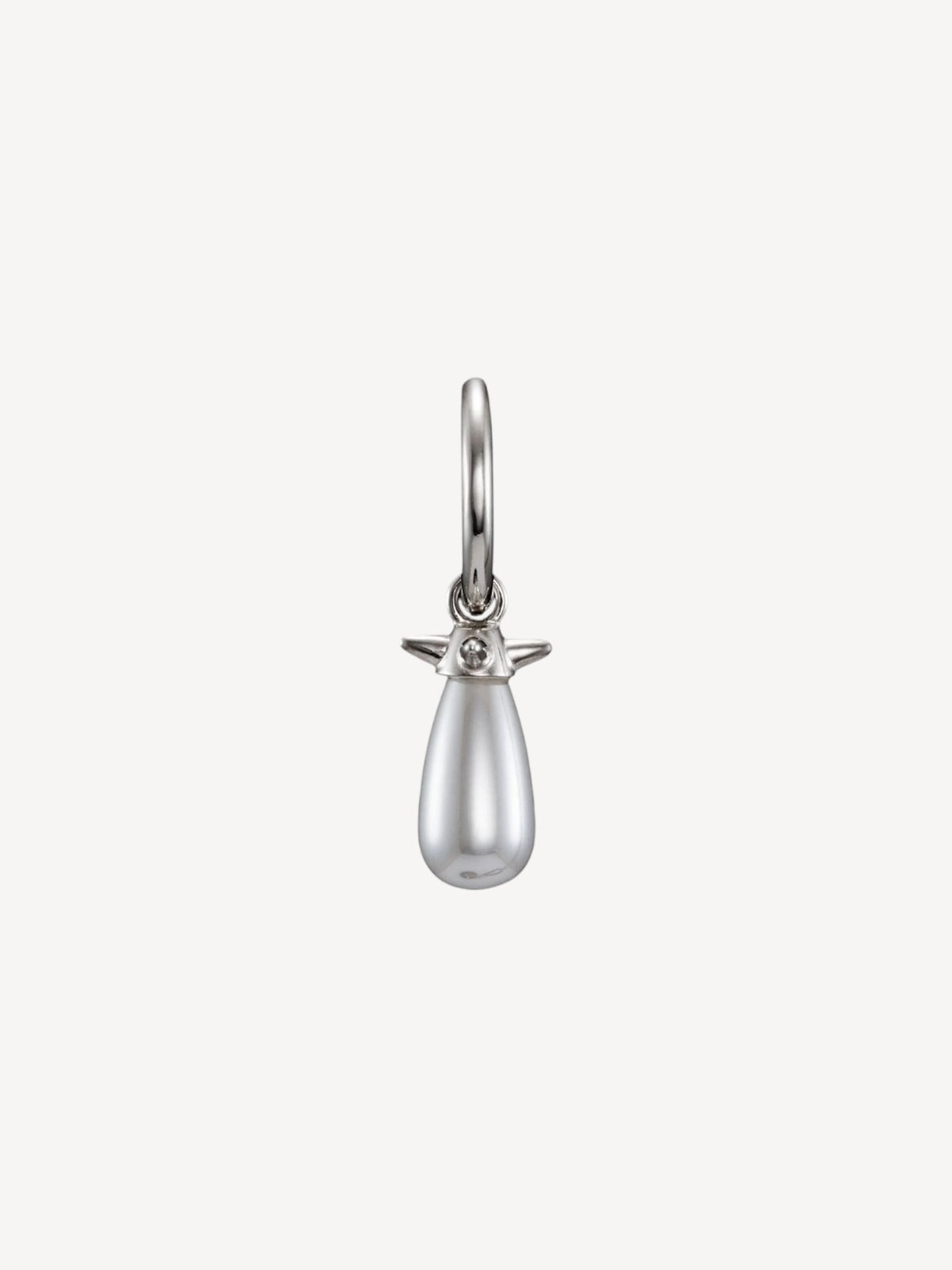 Pearl Tear Earring | Silver Glass Pearl