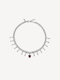 Drop of Heart Necklace | Silver | Red Garnet
