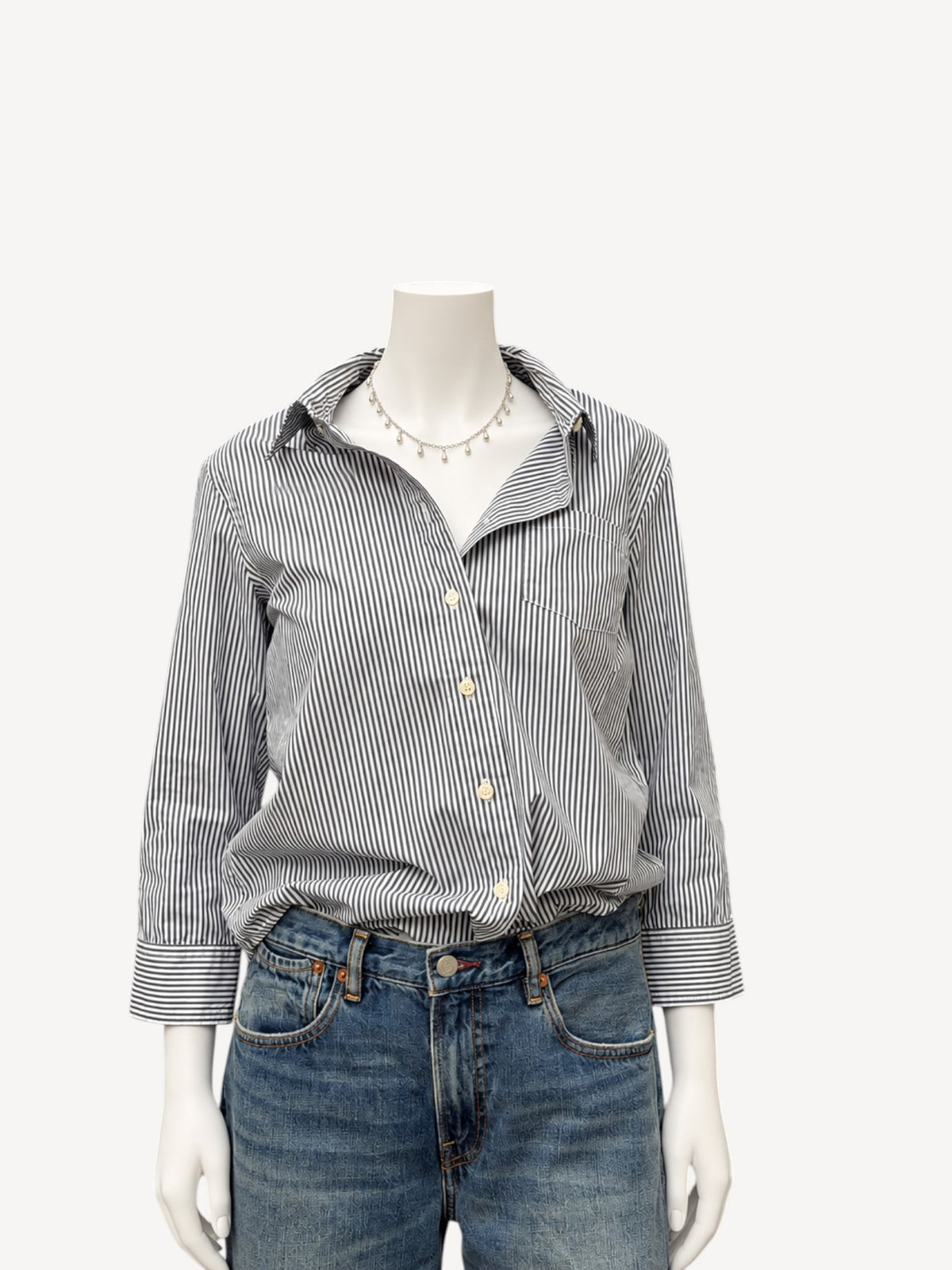 Adrienne Shrunken Shirt | Black Stripe