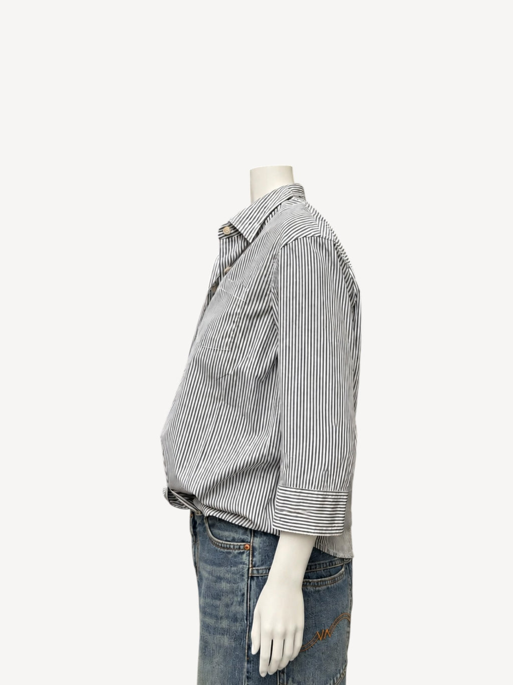 Adrienne Shrunken Shirt | Black Stripe