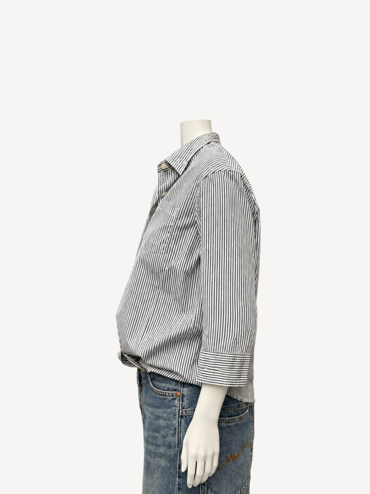 Adrienne Shrunken Shirt | Black Stripe