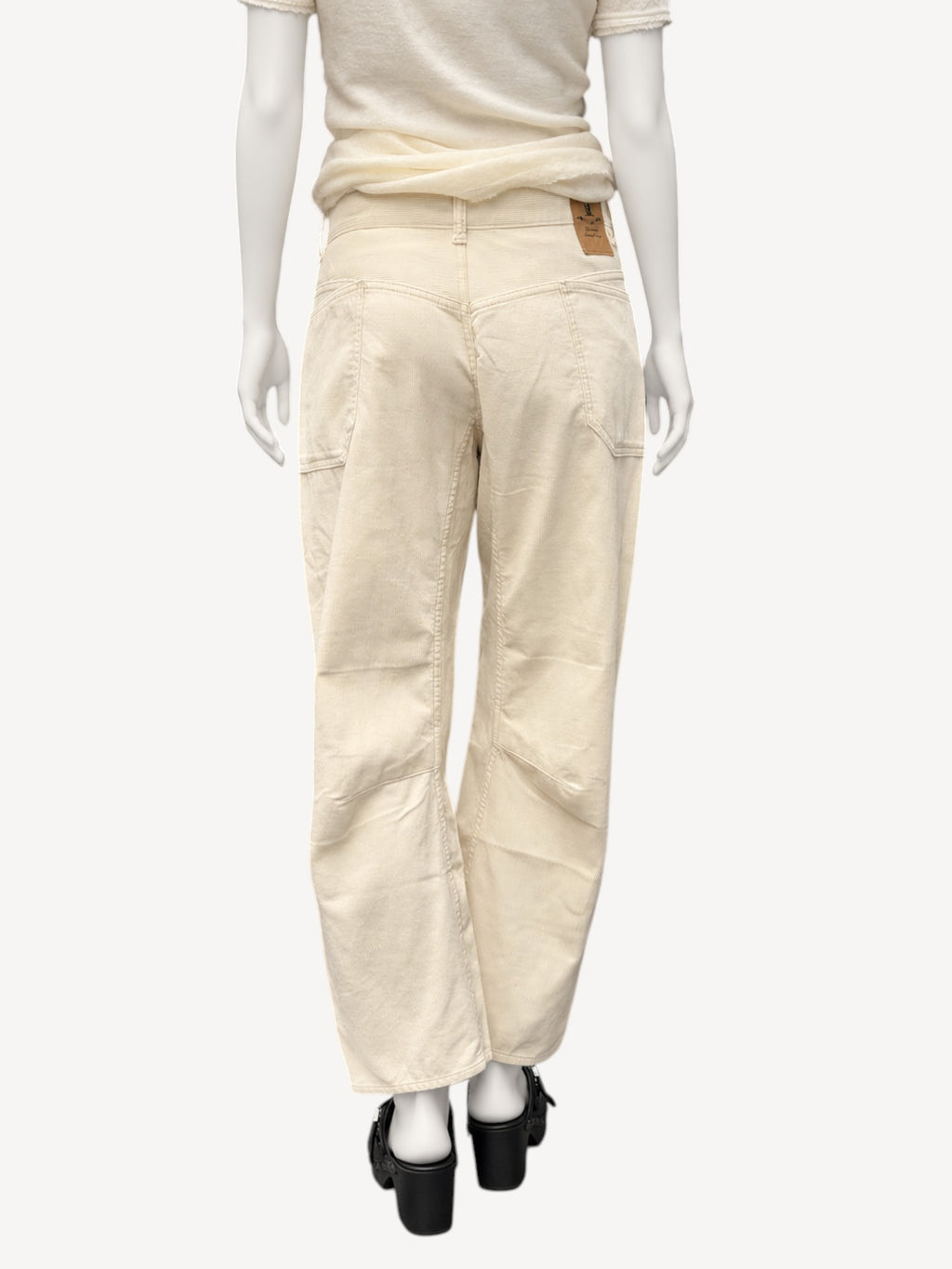 Bella Utility Pant | Ecru White Pinwale Cord