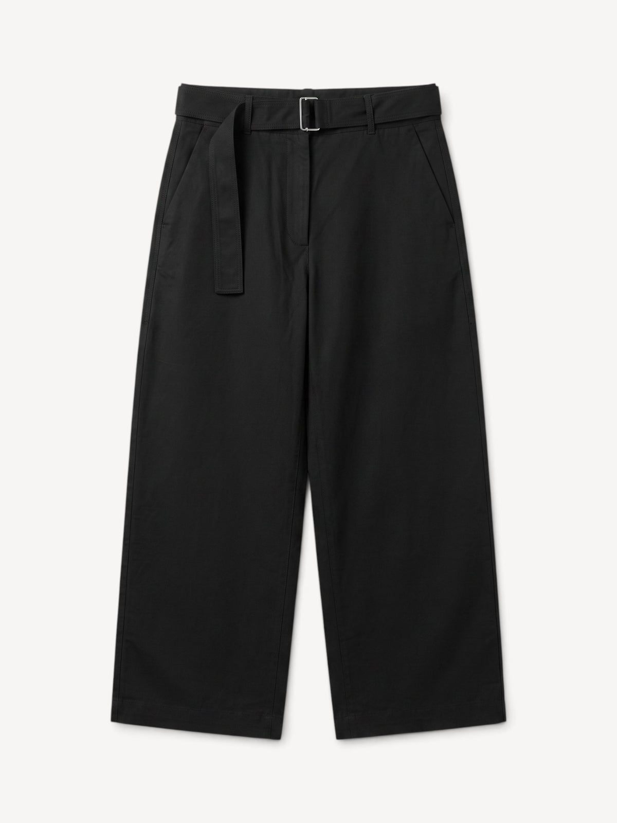 Belted Round Leg Pant | Black