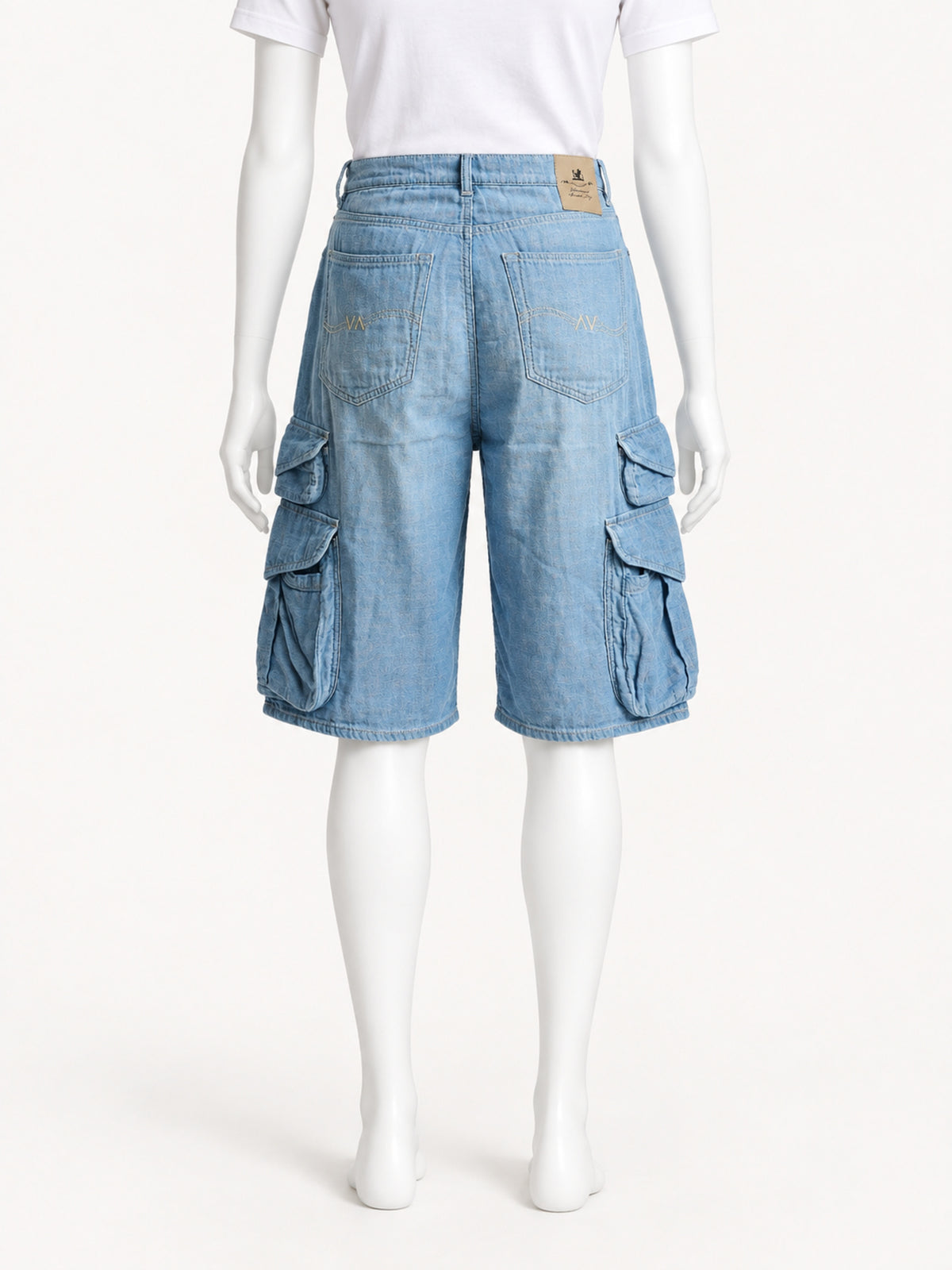 Denimist Kelby Cargo Short | Indigo Chambray – back view