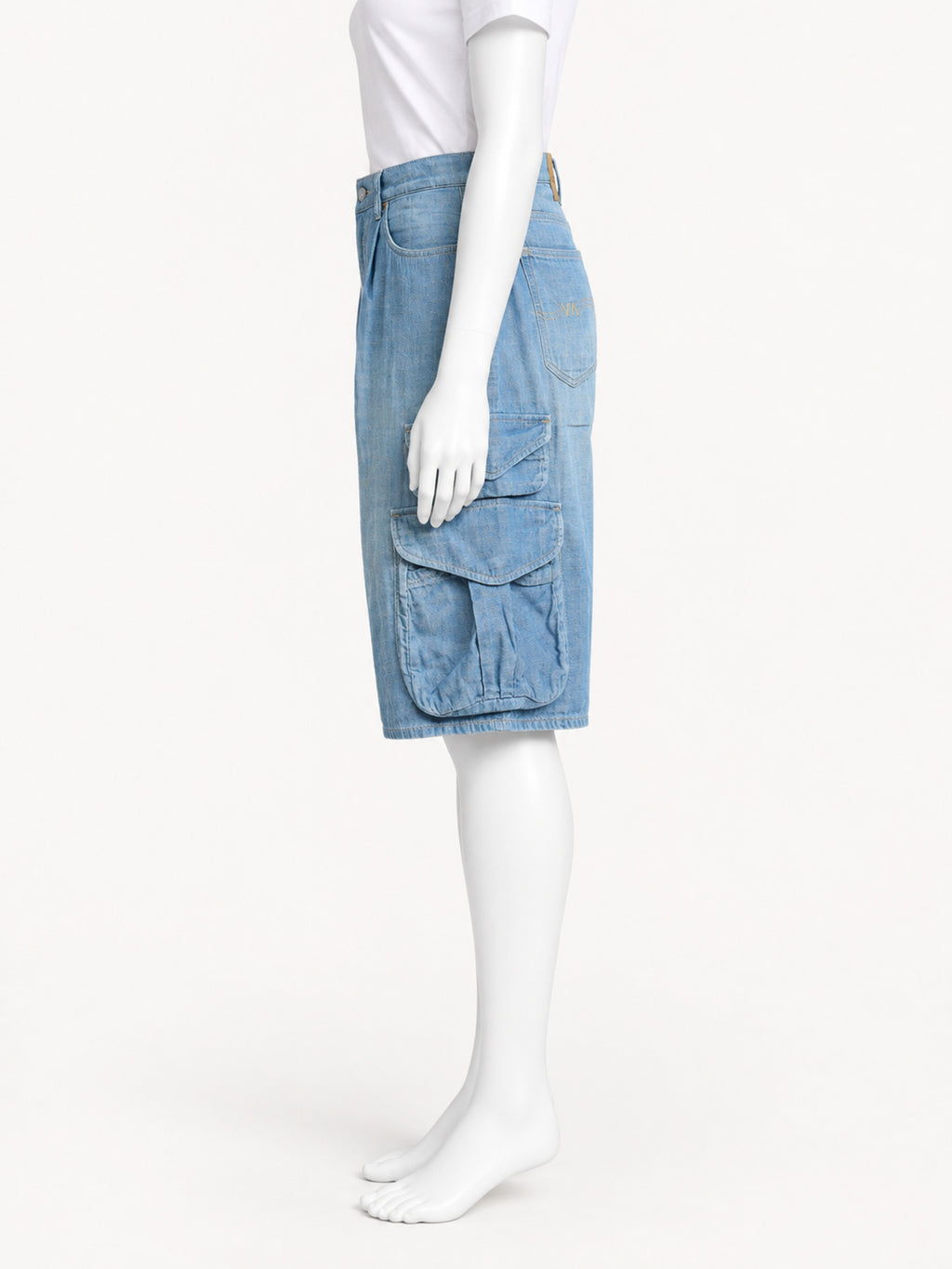 Denimist Kelby Cargo Short | Indigo Chambray – side view