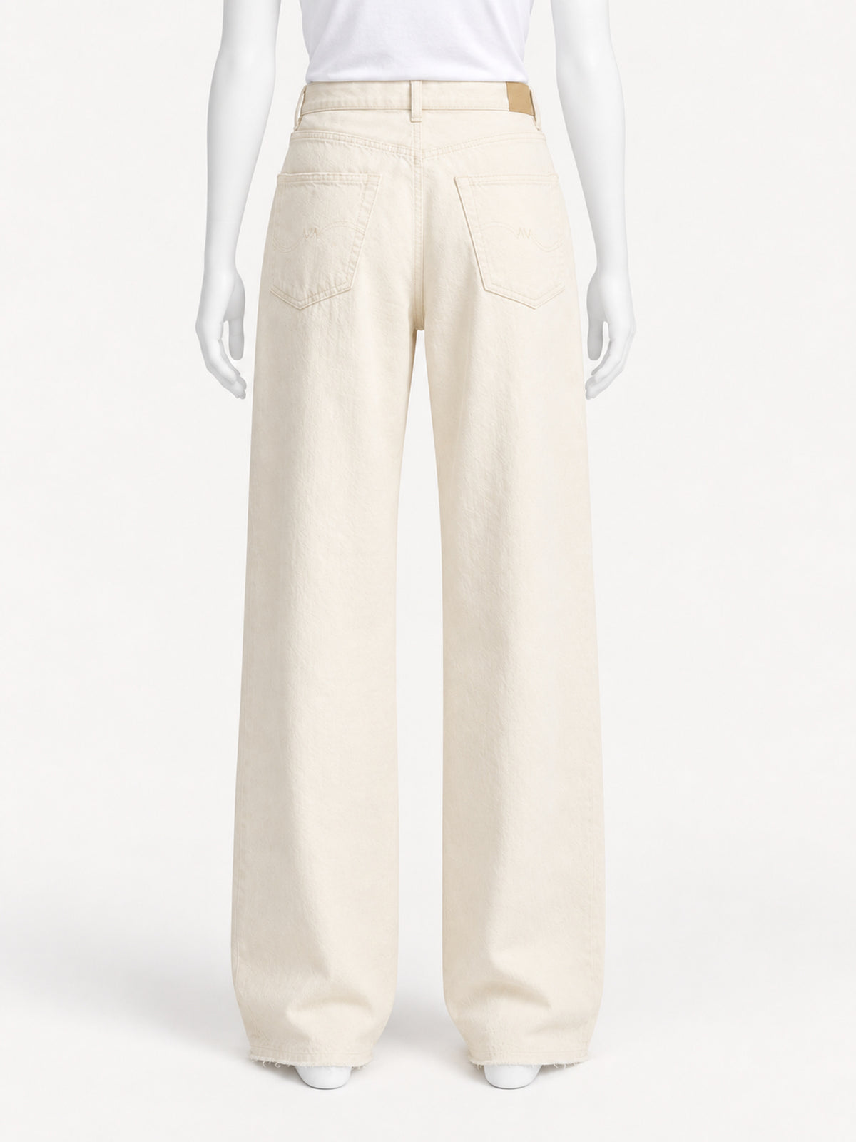 Teri Wide Leg Jean | Barley Khaki – back view