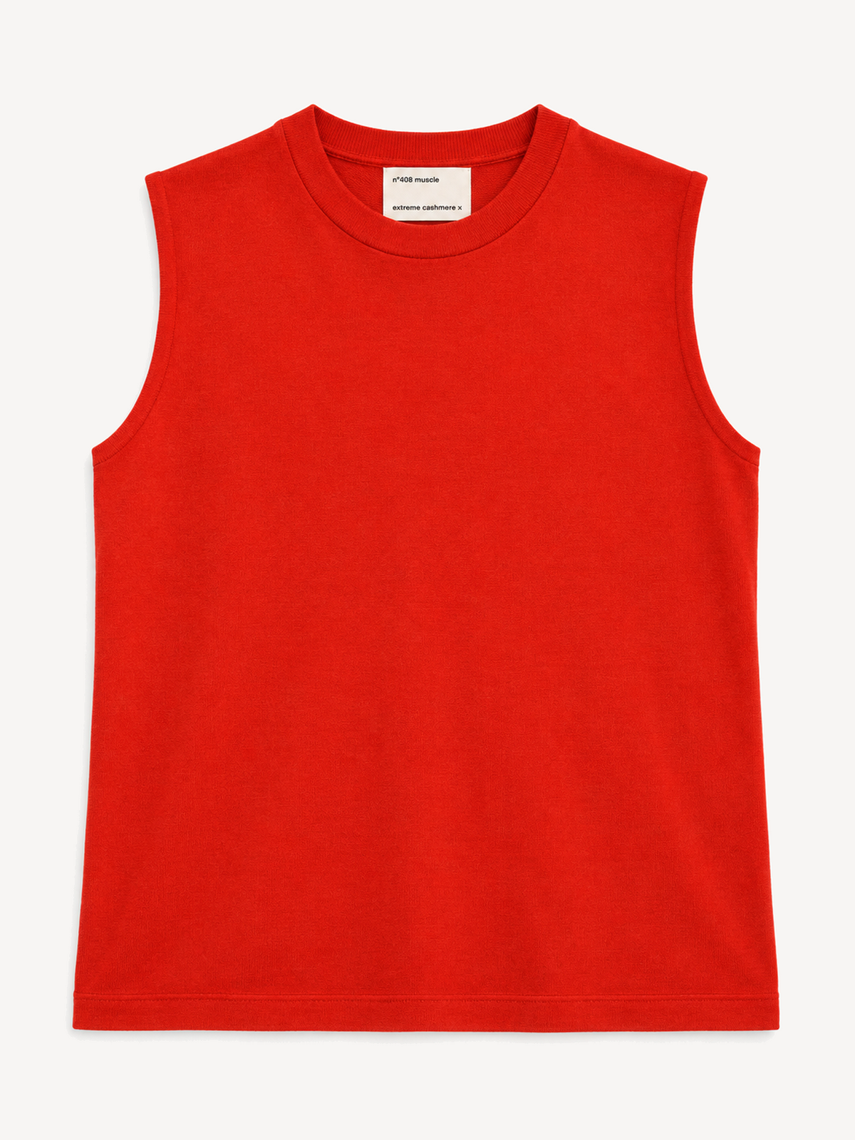 Extreme Cashmere N.408 Muscle in Tomato — front flat lay