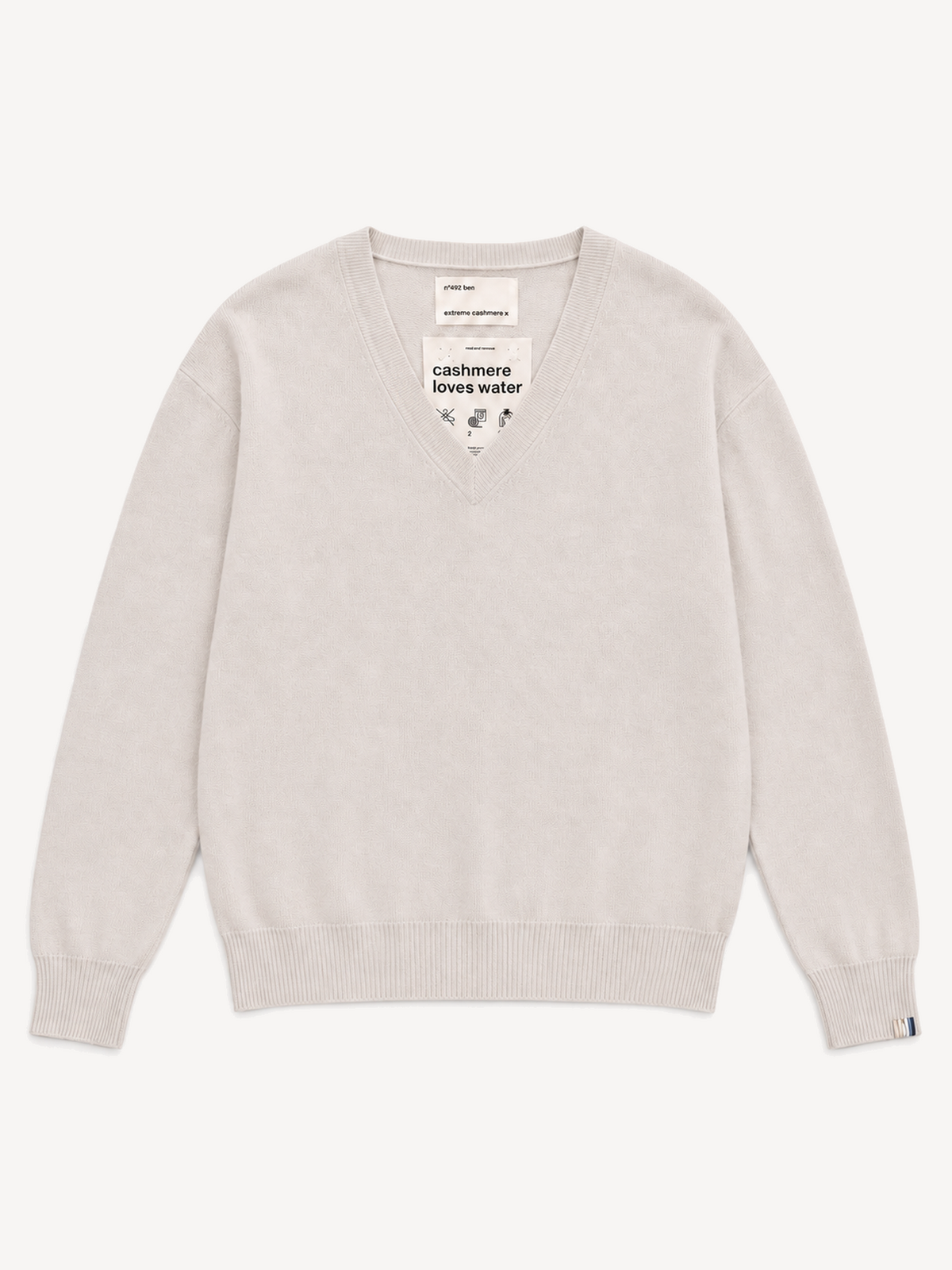 Extreme Cashmere N.492 Ben in Bone — front flat lay