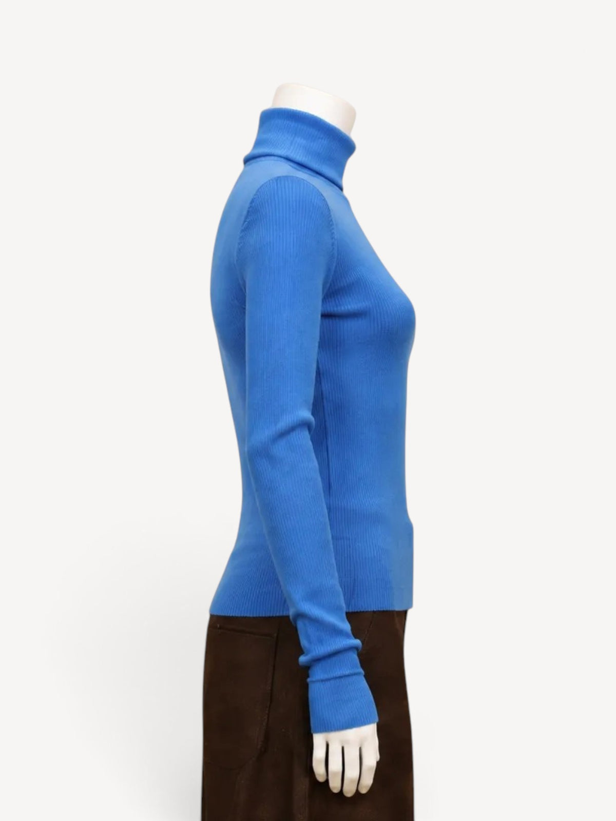 Ribbed Turtleneck | Cornflower