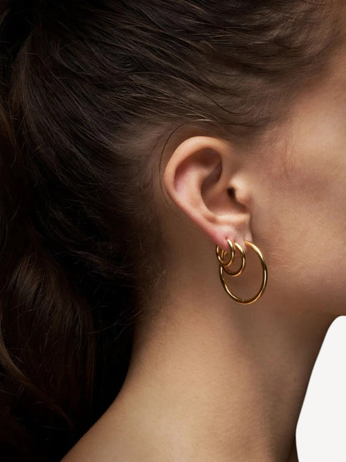 Creole Earring 30mm | Gold Plated Silver