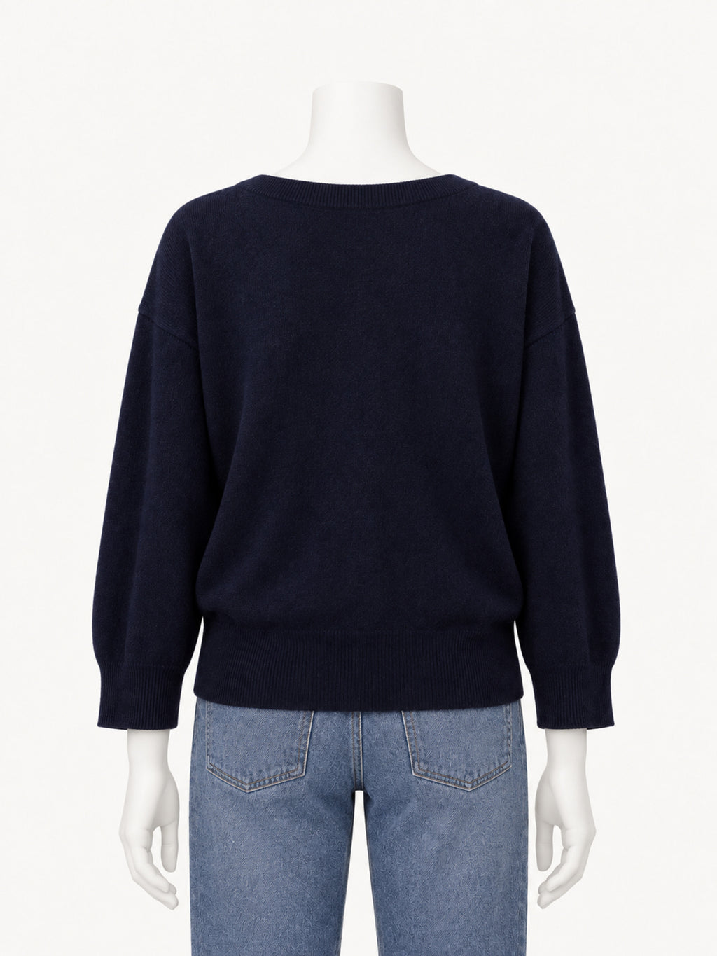 Extreme Cashmere N.491 Pearl in navy — back view