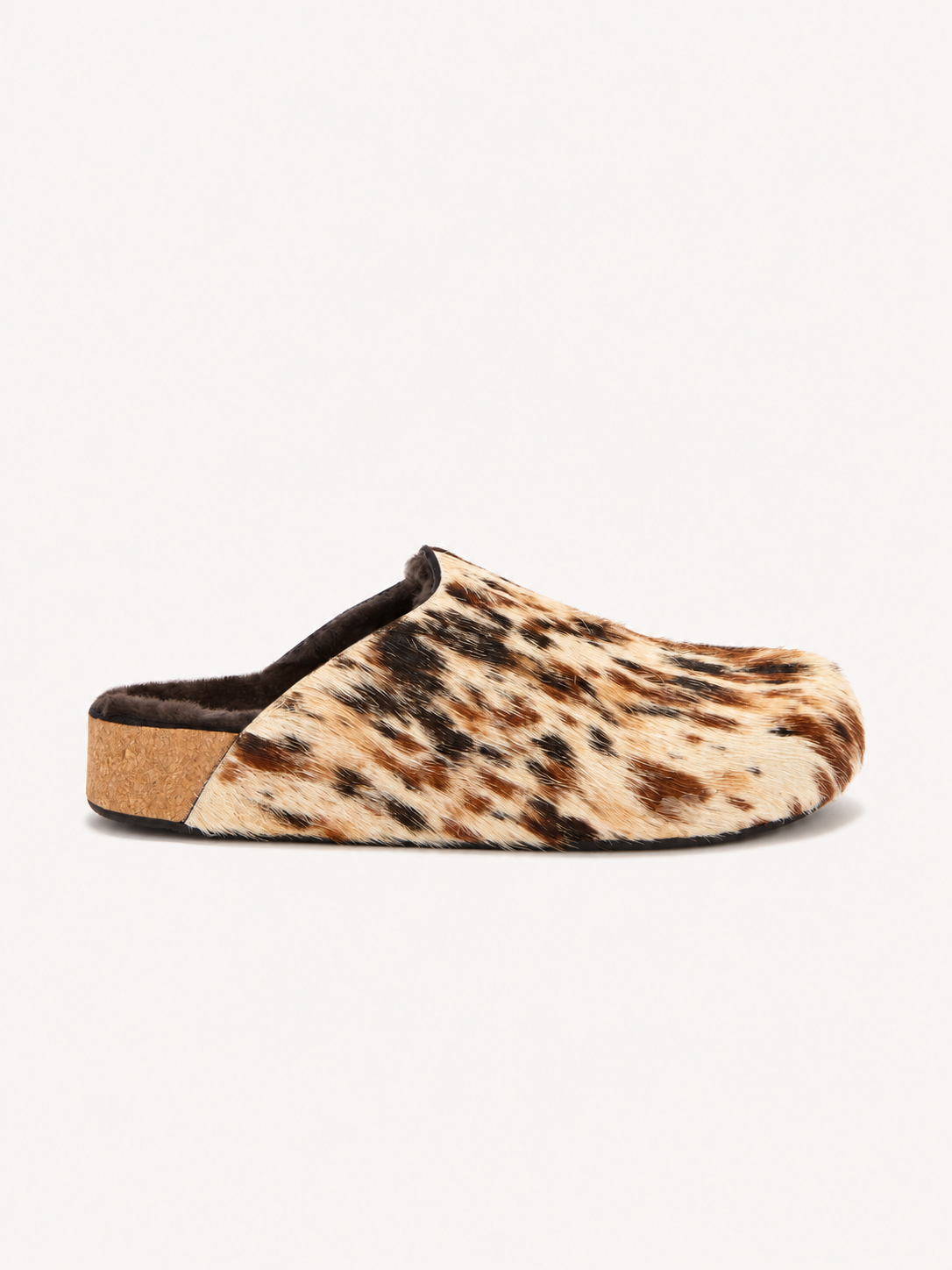 Scholl Luna Clog in Brown Animalier — side view