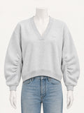 Tenue Quinn V-Neck Sweat | Light Grey Melange – front view
