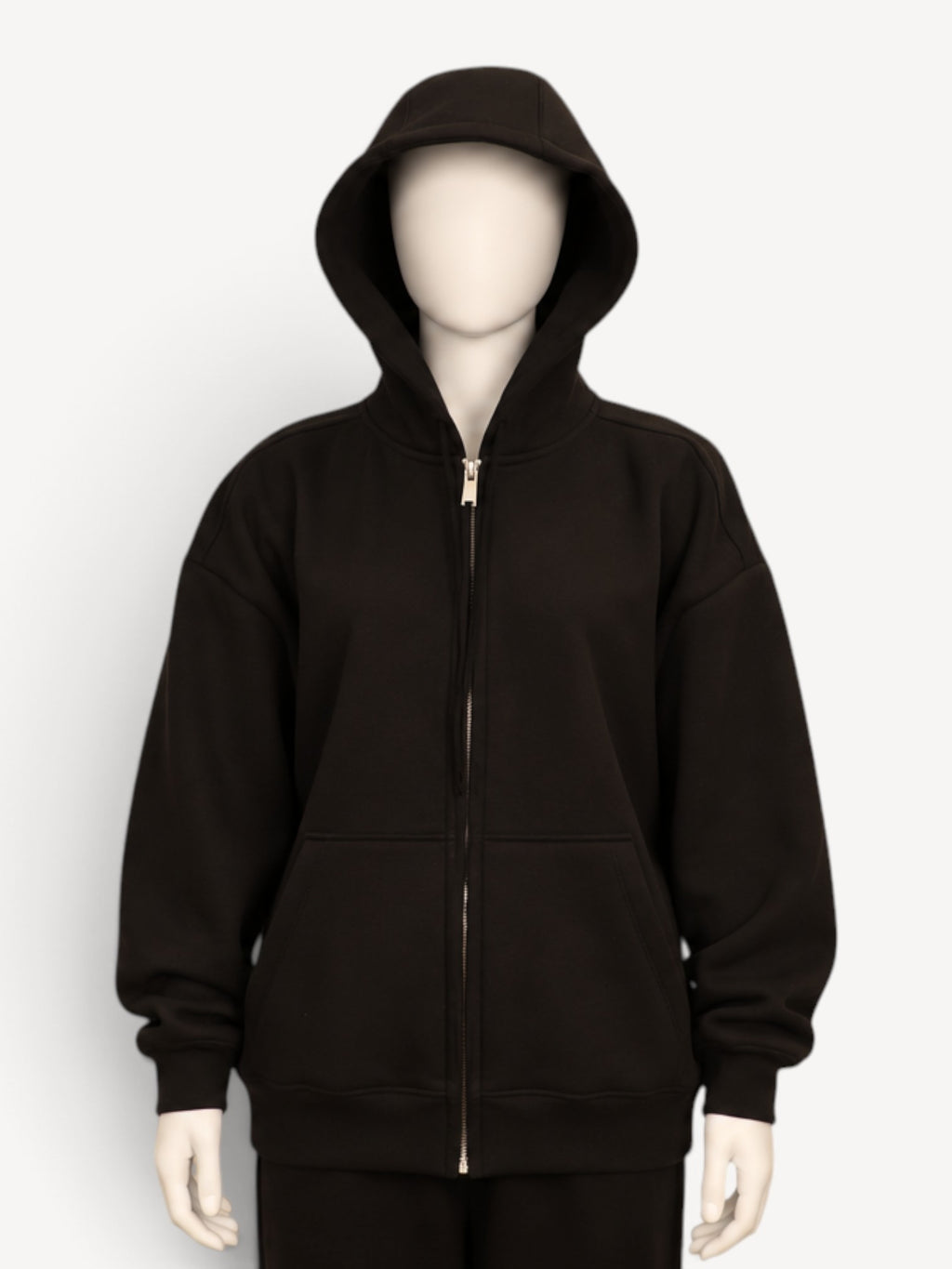 Thom Krom W SJ 502 hoodie in Black, hood up view