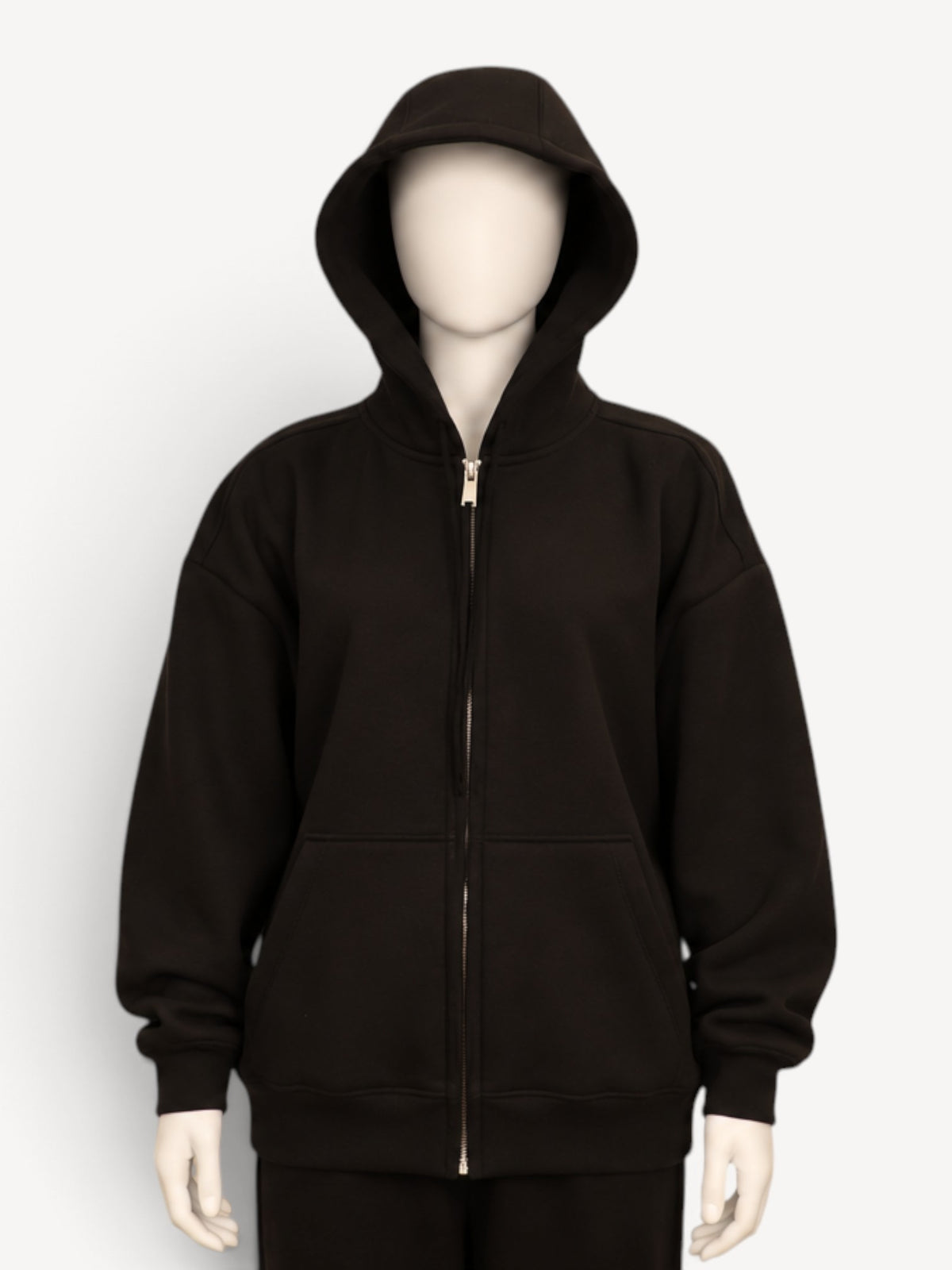 Thom Krom W SJ 502 hoodie in Black, hood up view